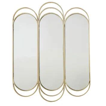 Espejo tríptico de metal dorado 93 x 120 ORMOND Maisons du Monde