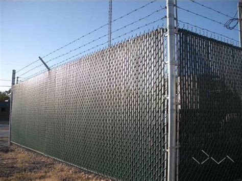 Chain Link Fence With Slats For Privacy Protection And Sound Barrier