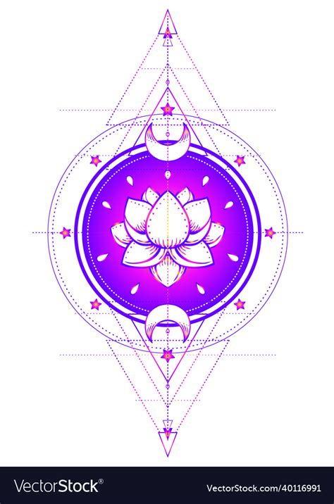 Lotus And Sacred Geometry Ayurveda Symbol Vector Image