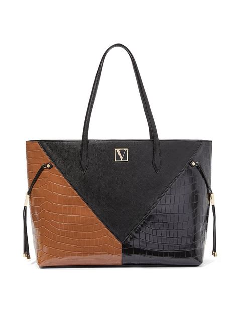 The Victoria Croc Colorblock Carryall Tote Omuz Çantası Victoria s