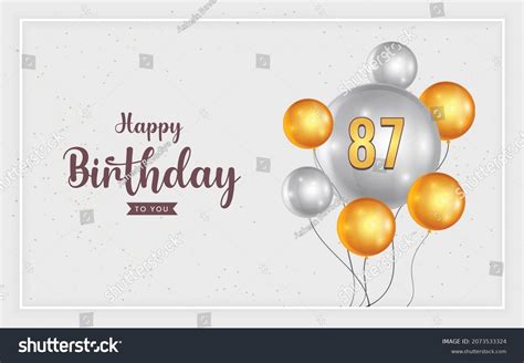 Happy 87 Birthday Greeting Card Vector Stock Vector Royalty Free