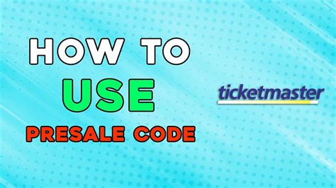 How To Use Presale Code On Ticketmaster Easiest Way Youtube