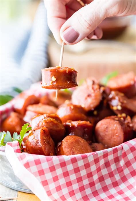 Crock Pot Kielbasa Sausage Bites Appetizer The Cookie Rookie