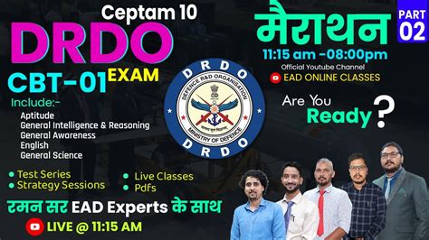 Drdo Ceptam Part Live Course Target Cbt Complete Package