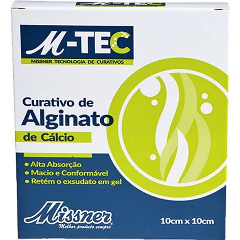 Curativo de Alginato de Cálcio e Prata M Tec 10cmx10cm Missner