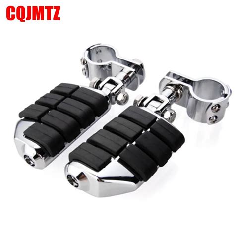 Chrome Motorcycle Highway Foot Peg Footrests With 32mm Footpeg Clamp