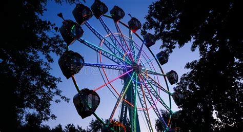 Ferris wheel at night stock image. Image of high, attraction - 175496325