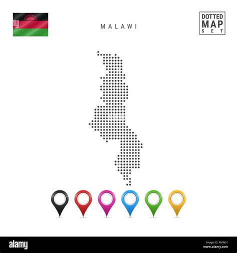 Dots Pattern Map Of Malawi Stylized Simple Silhouette Of Malawi The