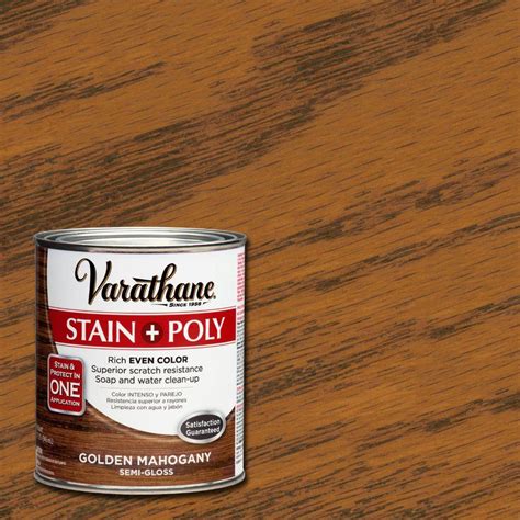 Varathane 1 qt. Golden Mahogany Stain and Polyurethane-266169 - The ...