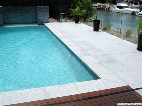 Light Grey Granite Pool Tiles And Pavers. Outdoor Pavers And Coping | Stone pool, Pool pavers ...