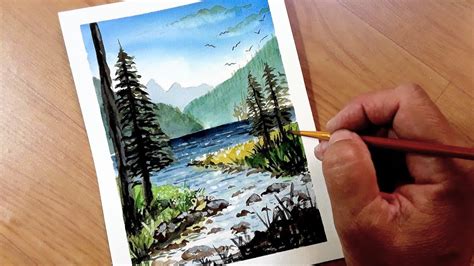 Como Pintar Uma Paisagem Do P R Do Sol Em Aquarela Pintura Em Aquarela