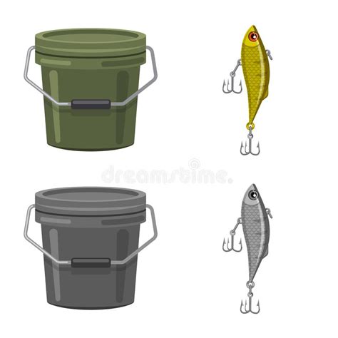 Ejemplo Del Vector De Pescados Y Del Logotipo De La Pesca Sistema Del