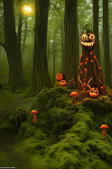 Enchanted Halloween Forest Graphic · Creative Fabrica