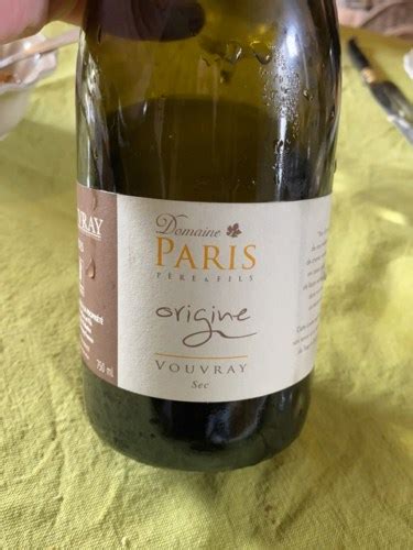 Domaine Paris Père Fils Vouvray Origin Sec Vivino US