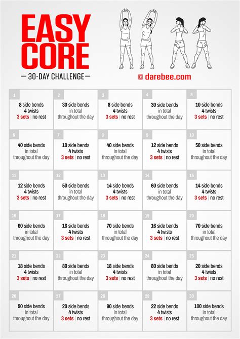 Easy Core Challenge In 2021 Workout Challenge Workout Challenge 30