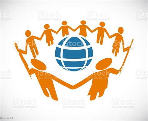 People Teamwork Circle Earth Stock Illustration Download Image Now