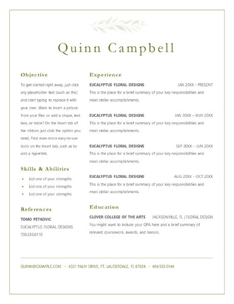 59 Competitive & Free Resume Templates for Microsoft Word