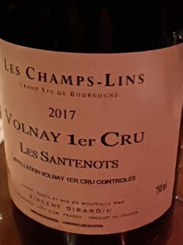 Vincent Girardin Les Champs Lins Volnay Er Cru Santenots Vivino