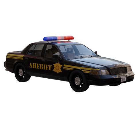 3d Render Sheriff Car With Transparent Background 46901970 Png