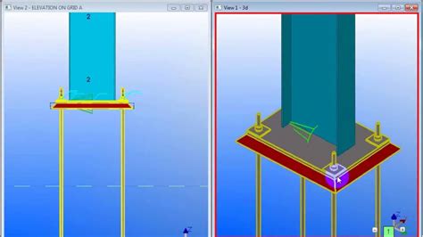 Tekla Structure Episode 5 Base Plate And Anchor Bolt Youtube