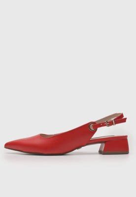 Scarpin Jorge Bischoff Slingback Vermelho Compre Agora Dafiti Brasil