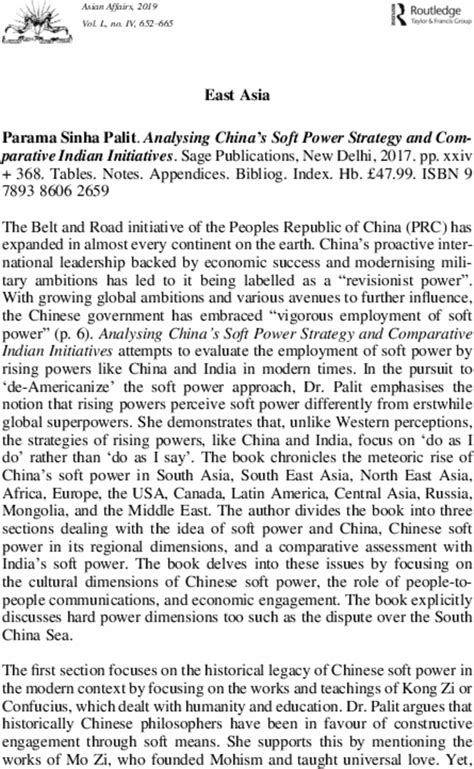 Analysing Chinas Soft Power Strategy And Comparative Indian