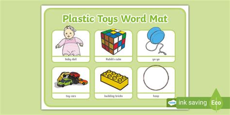 Plastic Toys Word Mat Professor Feito Twinkl