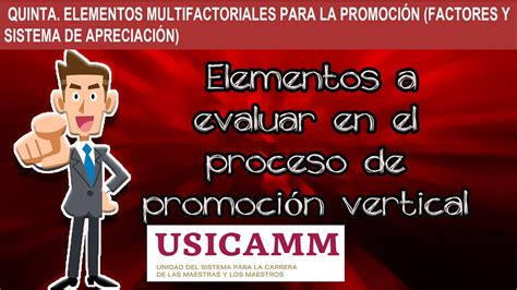 Elementos Multifactoriales Para Promoci N Vertical Sistema De