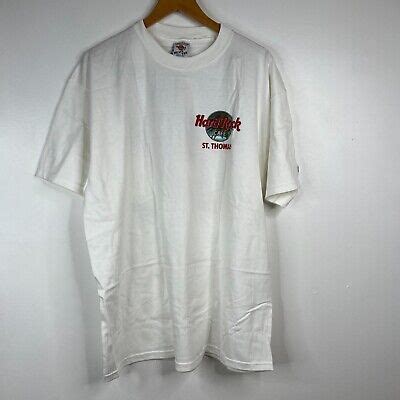 VTG Hard Rock Cafe St Thomas Heavy Tee T Shirt Mens Sz XL White