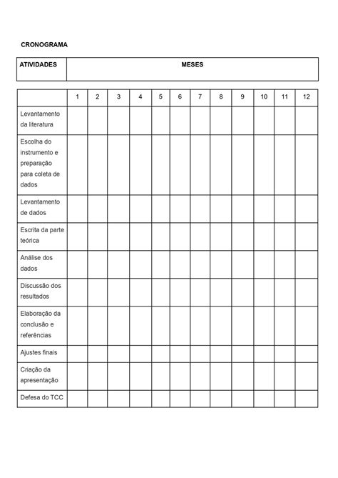 Como Fazer Cronograma De Tcc - RETOEDU