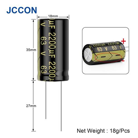 Pcs Jccon Aluminum Electrolytic Capacitor V Uf X High