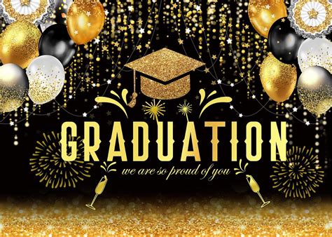 Buy Cylyh 7x5ft 2022 Class Graduation Photography Backdrop Black Gold Glitter Bokeh Graduation