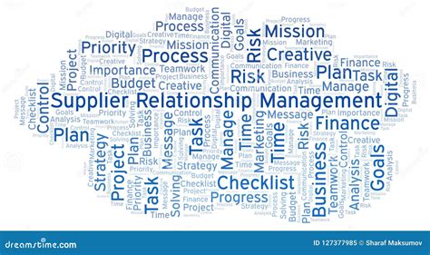 Supplier Relationship Management Word Cloud Made With Text Only Stock