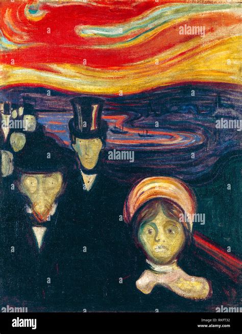 Edvard Munch Anxiety Painting In Oil On Canvas Stock Photo Alamy