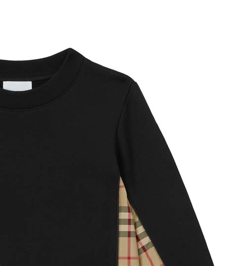 Burberry Kids Black Vintage Check Panelled Sweatshirt 3 14 Years