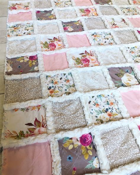 Boho Dusty Rose Floral Baby Quilt Crib Quilt for Baby Girl - Etsy Australia