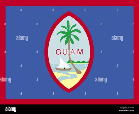 La bandera nacional oficial de Guam Fotografía de stock Alamy