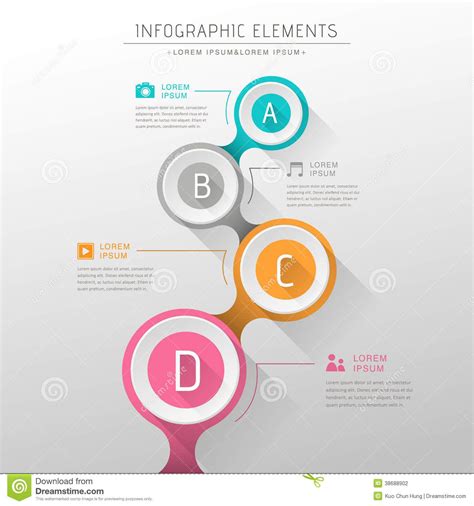 flat design vector abstract flow chart infographic elements - Resume ...