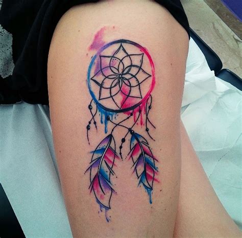 25 Colorful Dream Catcher Tattoo That Will Be Uniquely Your Own