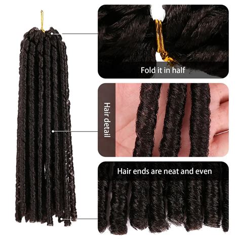 14 Pouces Doux Dreadlocks Crochet Tresses Cheveux Synthétiques Tressage