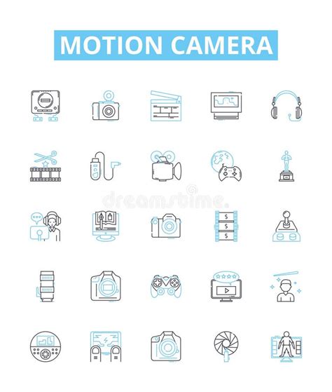 Motion Camera Vector Line Icons Set Camera Motion Capture Filming