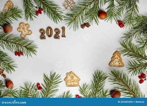 Quadro De Natal Os Números 2021 Ramos De Abeto Ramos De Abetos