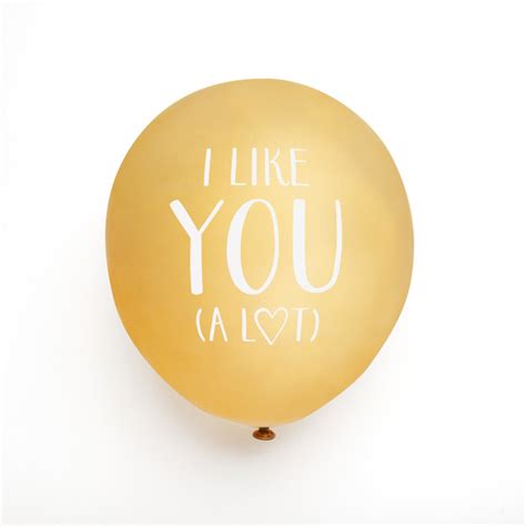 I Like You A Lot Latex Balloon Gold And White Set Of 3 Balloons By