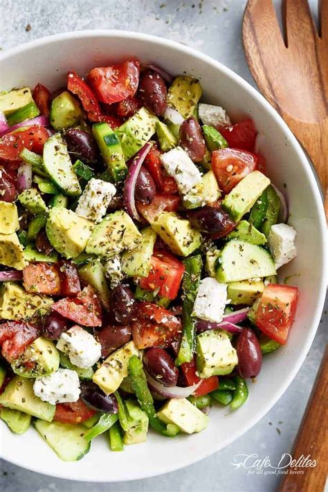 Avocado Greek Salad Greek Salad Dressing Cafe Delites Greek Salad