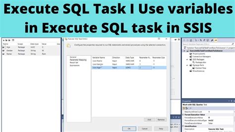 15 Execute SQL Task In SSIS Use Variables In Execute SQL Task In SSIS