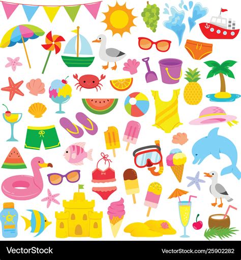 Summer clipart for kids Royalty Free Vector Image