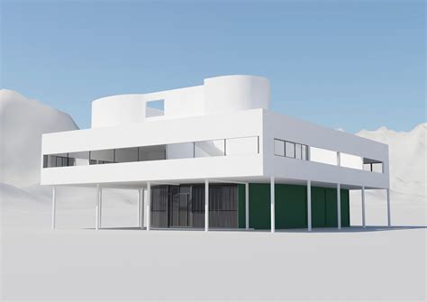 Villa Savoye Model 3dsmax Behance