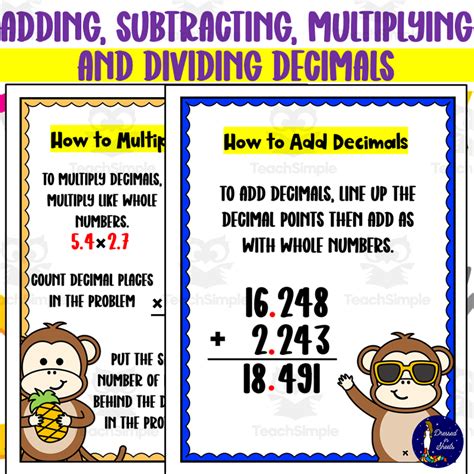 Adding Subtracting Multiplying And Dividing Decimals Worksheets