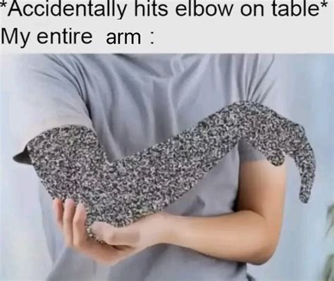 Accidentally Hits Elbow On Table My Entire Arm Ifunny