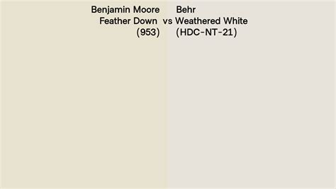 Benjamin Moore Feather Down 953 Vs Behr Weathered White Hdc Nt 21